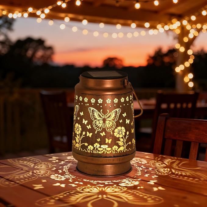 Butterfly Solar Lanterns Outdoor Waterproof, Mother Day Gifts, Birthday Gifts for Women, Mom, Grandma, Butterflies Solar Lights for Yard, Patio, Porch, Garden Decor