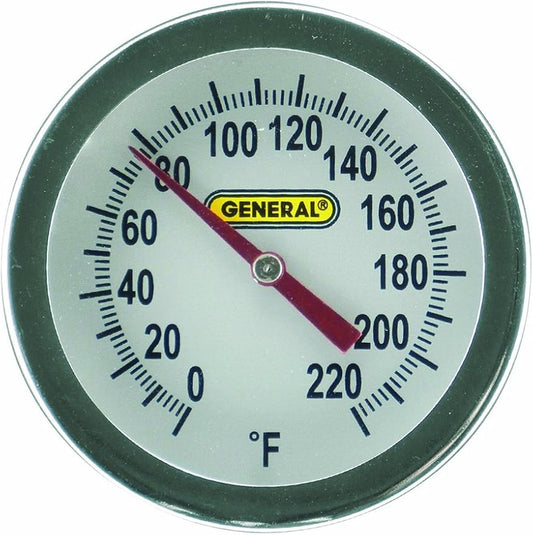 General Tools PT2020G-220 Analog Soil and Composting Dial Thermometer, Long Stem 20 Inch Probe, 0 to 220 degrees Fahrenheit (-18 to 104 degrees Celsius) Range