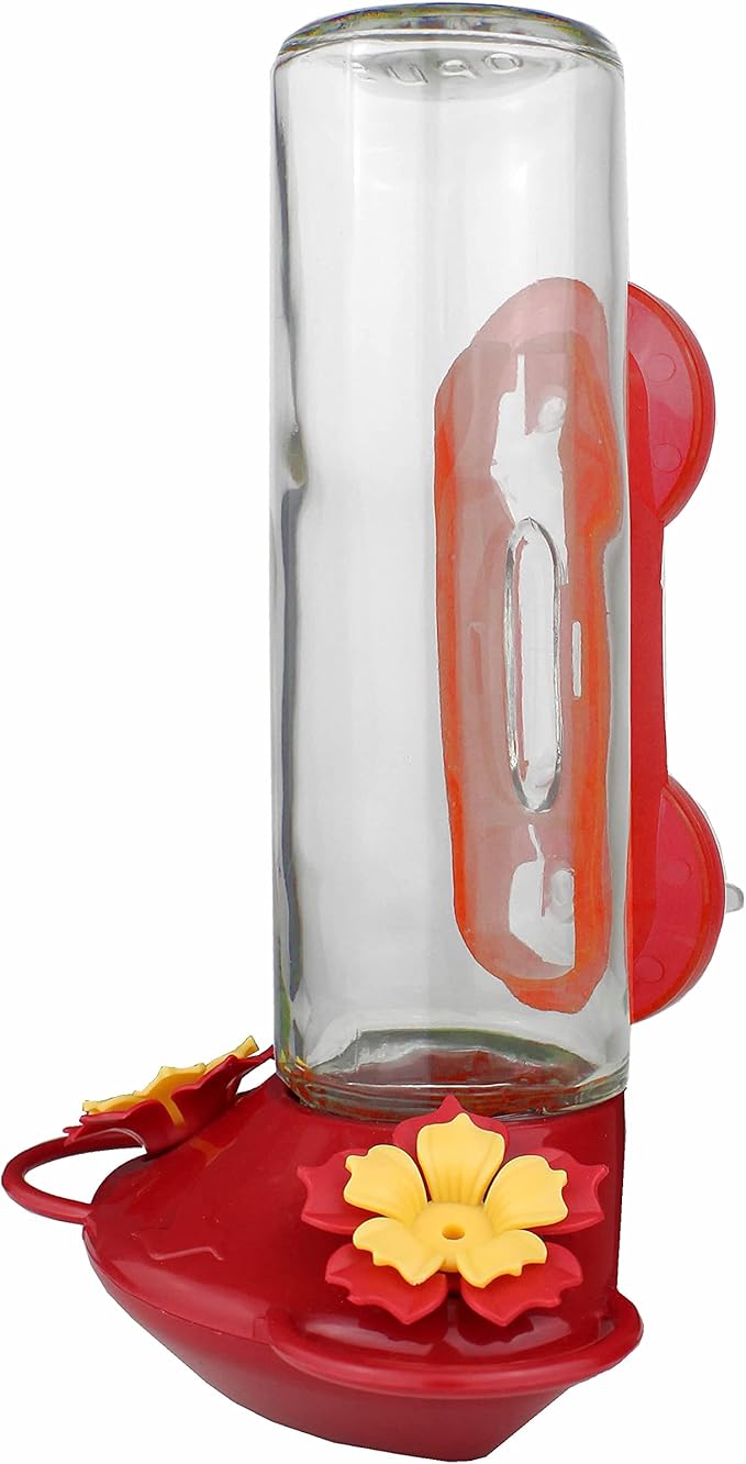 Perky-Pet Window-Mounted Glass Hummingbird Feeder - 14 fl oz Nectar Capacity - Entertaining Bird Watching - Glass Window Bird Feeder - 455-2 - Family Birdwatching