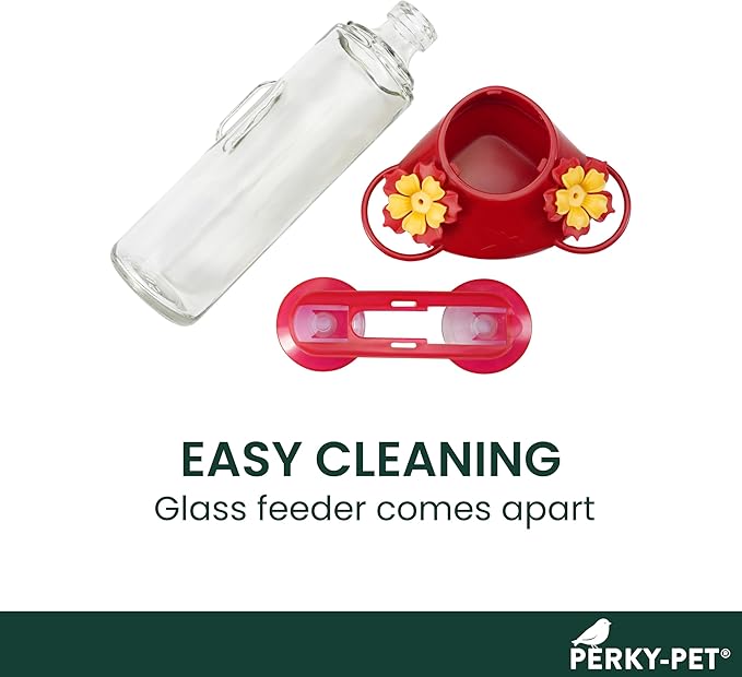 Perky-Pet 455-2 Mounted 445-2 Glass Window Hummingbird Feeder, Red – 14 oz (Pack of 2)