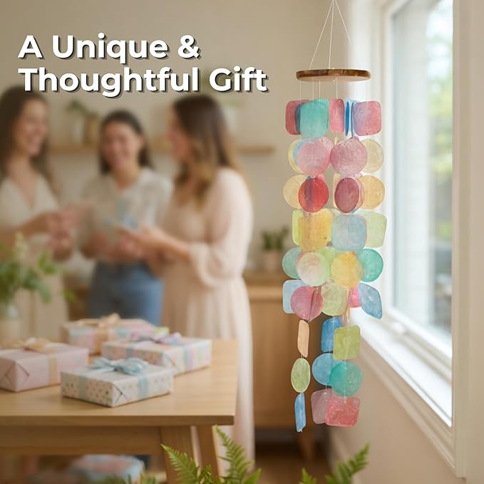 Solange & Frances Rainbow Wind Chimes for Outside - Spring Porch Decor Windchime Outdoors, Home Decor, Wind Chimes Garden Decor and Front Porch Decor. Unique Birthday Gifts