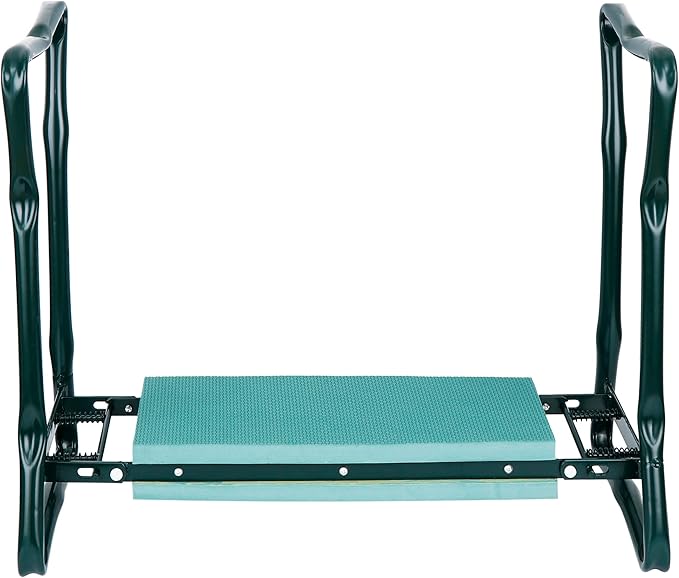 HomGarden Folding Garden Kneeler and Seat Bench 2 in 1, with Kneeling Pad & Large Tool Pouch, Ergonomic Foldable Gardener Stool for Seniors with Bad Knees, Outdoor Gardening Gifts for Women (2 Sets)