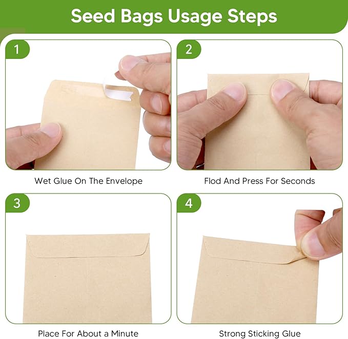 Seed Storage Organizer Box with 4 Compartments, Metal Seed Saving Box with Lockable Lid & Safety Locks, Includes 50 Seed Envelopes, 100 Plant Labels, 50 Clips & Marker (olive green)