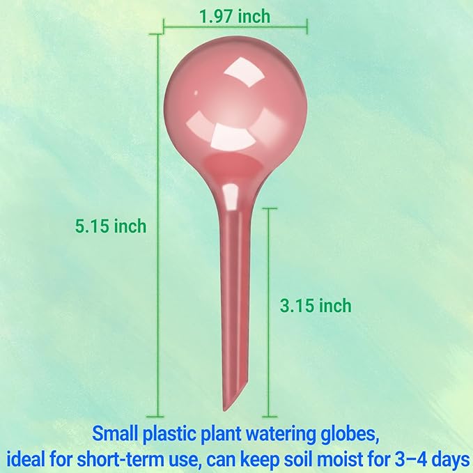 2 Pack Small Self-Plant Watering Globes – Automatic Plant Waterer Bulbs, Plant Watering System for Indoor and Outdoor Potted Houseplants, Plant Watering Devices（Red Small）