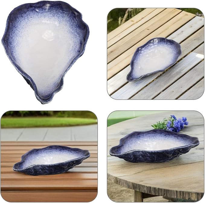 POPETPOP Outdoor Ceramic Bee and Butterfly Watering Station Bowl 9.84X5.70X1.77In Decorative Garden Feeder for Small Insects Hydration