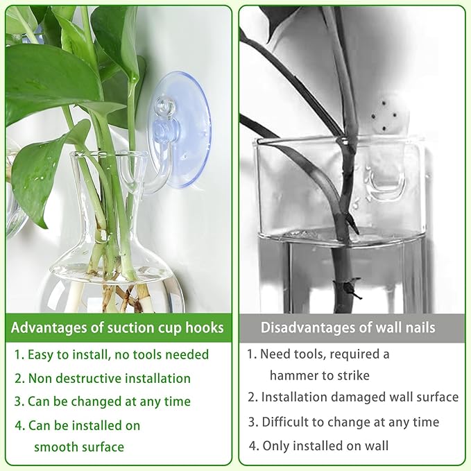 6 pcs Window Propagation Stations, Easy to Install Plant Propagation Bulbs with Suckion Cups, No Nails Wall Hanging Planter Propagation Station, Glass Plant Terrarium Vase