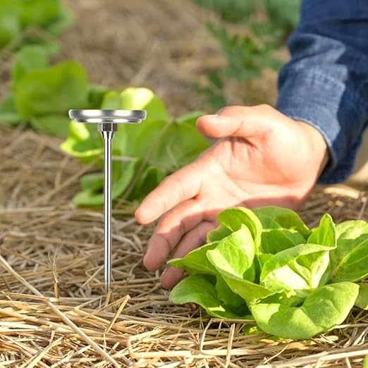 Compost Thermometer, Portable Large 2-inch Dial Stainless Steel Soil Thermometer with 20-inch Stem for Ground, Compost, Garden