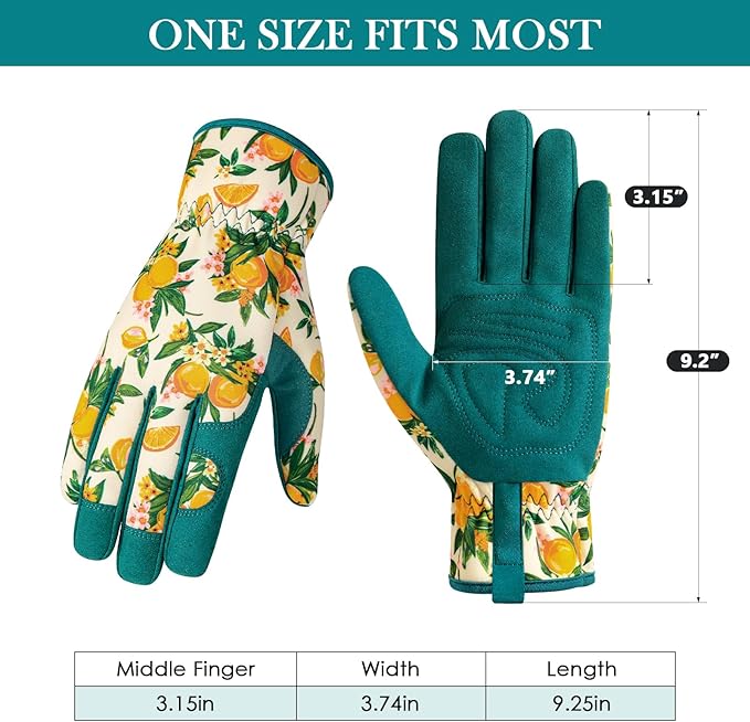 Trifabricy Gardening Gloves for Women, Breathable Leather Garden Gloves with Grip, Thorn-Proof Puncture-Resistant Work Gloves