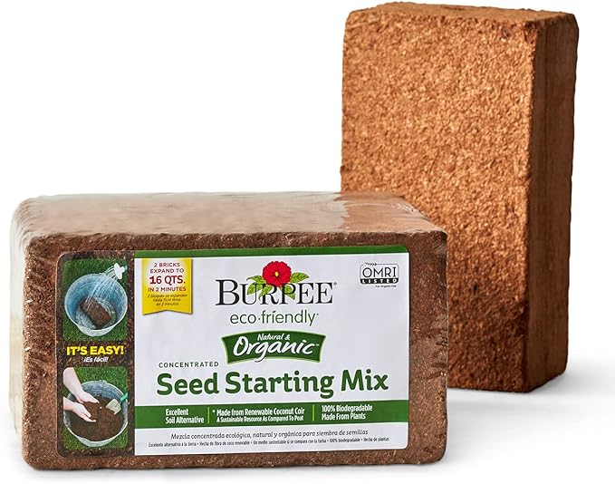 Burpee Organic Coconut Coir Concentrated Seed Starting Mix, 16 Quart