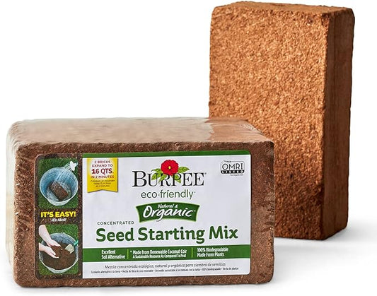Burpee Organic Coconut Coir Concentrated Seed Starting Mix, 16 Quart (Pack of 12)