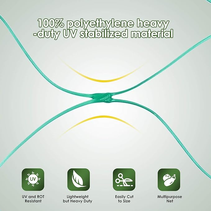 13X130FTRuolan Bird Netting for Garden Protect Vegetable Plants and Fruit Trees,Plastic Trellis Netting for Birds, Deer,Squirrels and Other Animals (13X130), Green