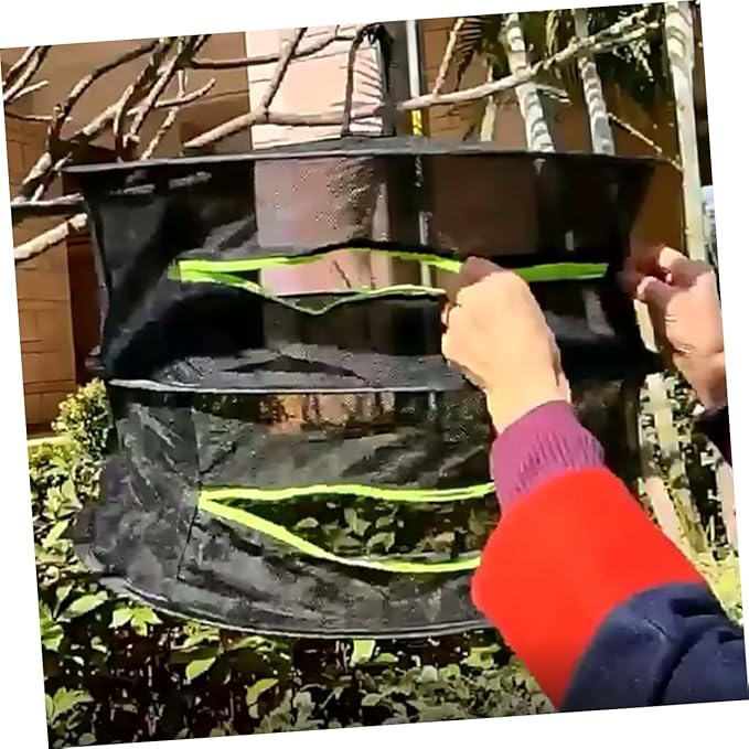 Happyyami Hanging Drying Rack Frame Mesh Foldable Clothes Drying Rack Herb Garden