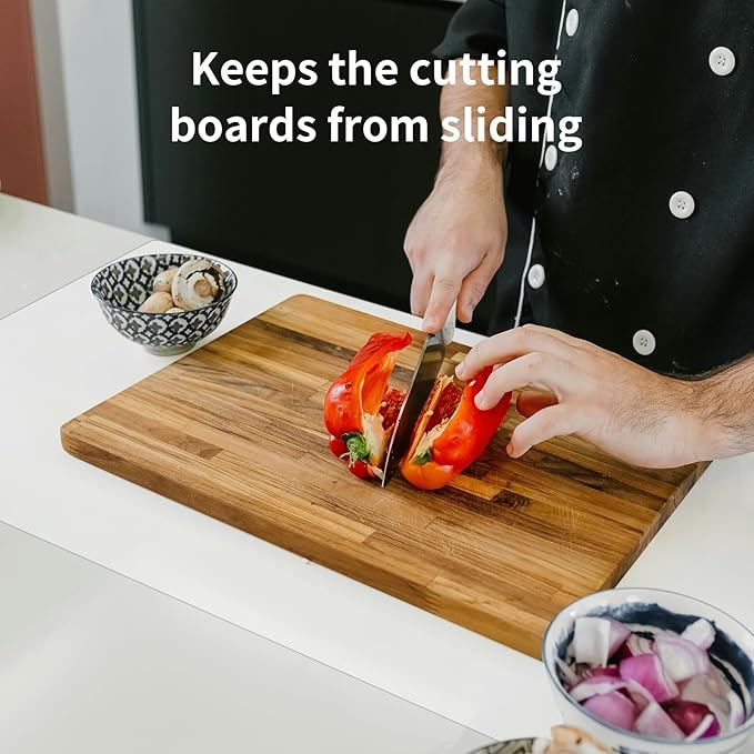 Silicone Mat for Kitchen Counter - Cuttte 23.62" x 15.75" Large Heat Resistant Mats for Countertop, Anti-slip Quartz Countertop Protector for Air Fryers Coffee Pots(White Translucent)