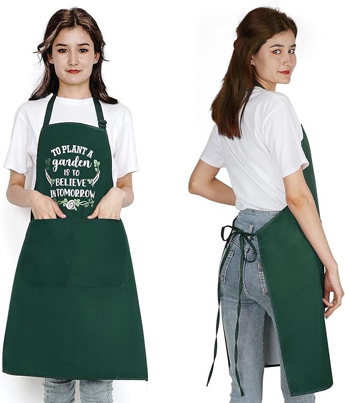 Funny Garden Aprons for Women, Gardening Gifts for Gardeners, Waterproof Kitchen Apron for Cooking Baking, Birthday Housewarming Gifts for Wife Florist Mom Sister Grandma