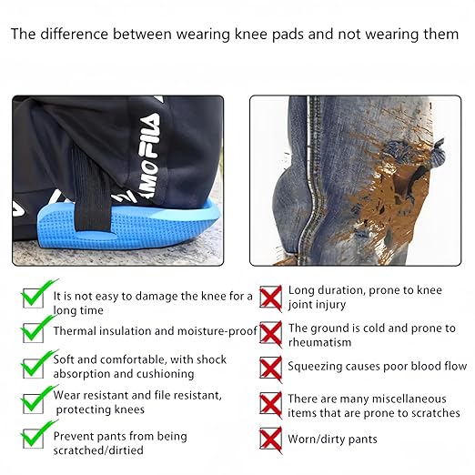 Gardening Knee Pads for Women and Men - Lightweight Waterproof Foam Knee Pads, and Easy Fit Knee Pads for Gardening with Adjustable Hook'n'Loop Straps - Perfect Womens Knee Pads for Work (Black 2 Pack)