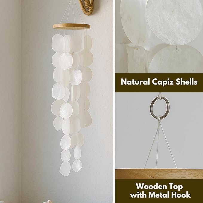 Solange & Frances windchimes for Outside, Gift Ideas for Mom, Gifts for Women Who Have Everything, Natural Wind Chime Home Decor Gifts, Birthday Gifts for Women