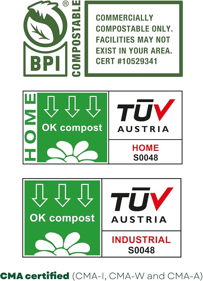 bioMat 64 Gallon Compostable Compost Bin Liners, 10 Count, Extra Large Kitchen Compost bags for Food Waste, BPI ASTM D6400 Certified Kitchen Food Scrap Waste Bags