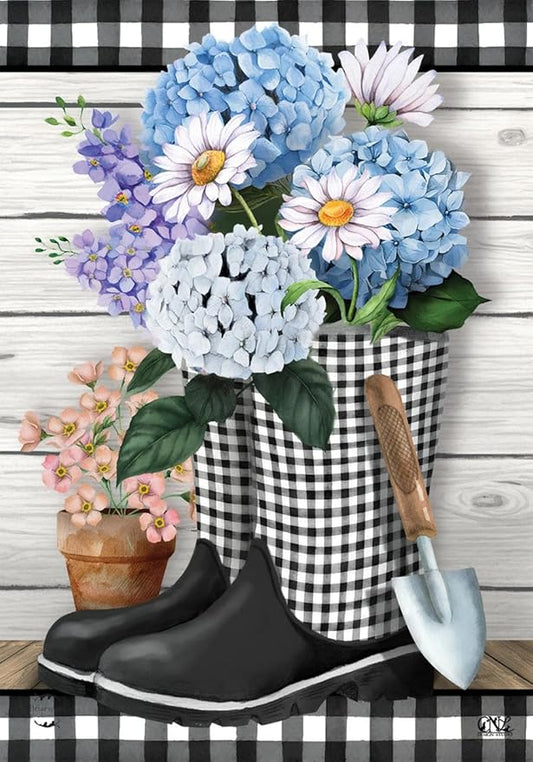Checkered Garden Boots Spring House Flag 28 x 40 Briarwood Lane