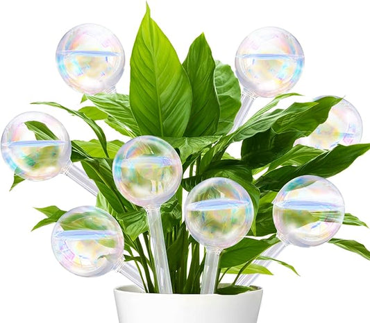 8 Pcs Plant Watering Globes,Glass Rainbow Gradient Plant Watering Globes,Self Watering Planter Insert,Automatic Plant Watering Devices for Indoor Outdoor,Flowerpot,Hanging Plants,Home Garden