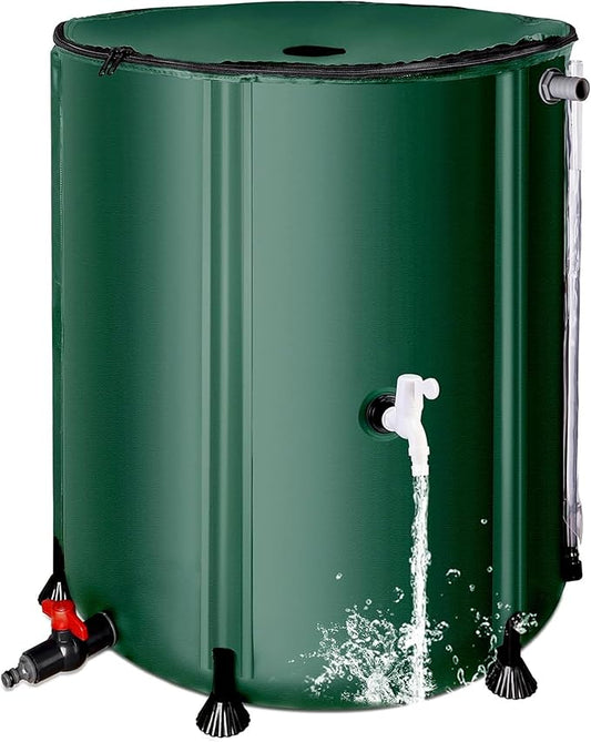 THUNDERBAY 53 Gallon Collapsible Rain Barrel, Portable Rain Barrels to Collect Rainwater from Gutter, Rainwater Collection System, Water Storage Tank Catcher Container with Filter Spigot