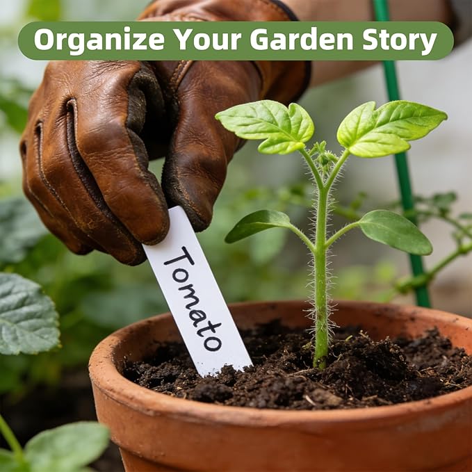1000Pcs Plant Labels with Marker Pen, 4" Plant Tags for Garden Waterproof, Reusable Plastic Plant Markers Garden Labels for Seedlings, Vegetables, Flowers, Gardening Organization Kit