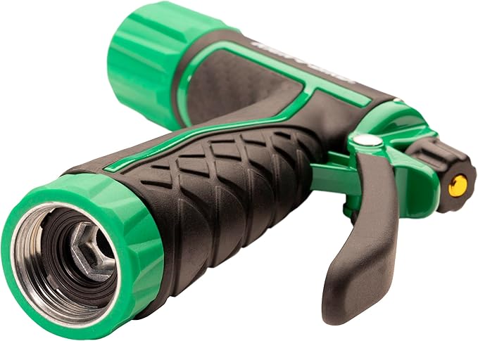 Rain Bird TRNZLADJRT Pistol Grip Rear Trigger Garden Hose Nozzle, Carbon Fiber Texture, Adjustable Spray Patterns