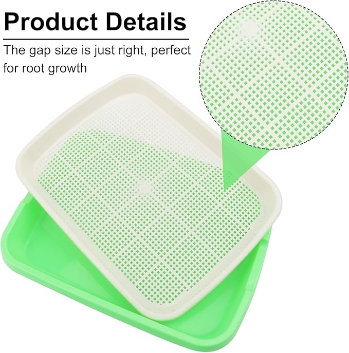 20 Pack 12.6 x 10 x 1.8 inch Microgreens Growing Trays, BPA-Free Sprouting Trays, Germination Tray for Beans, Wheatgrass & Microgreens, Home, Kitchen & Garden