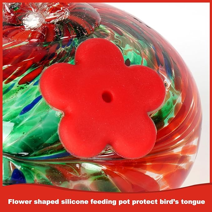 Charming Wind Chimes Hummingbird feeders for Outdoors Hanging ant and bee Proof,Never Leak,Perfect Garden Decor for Outside