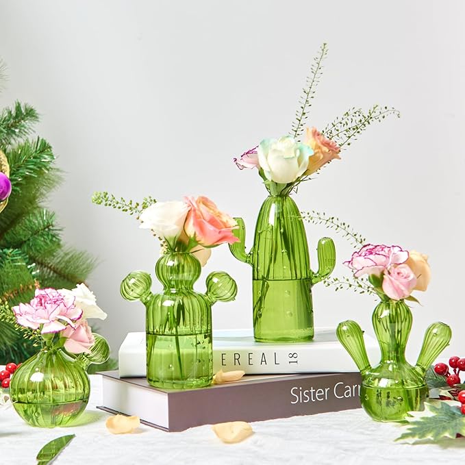 XXXFLOWER Cactus Plant Propagation Station Terrarium Jars for Plant Cuttings Air Plant Holders Unique Glass Flower Vase for Hydroponics Plants for Plant Lovers Home Garden Decor