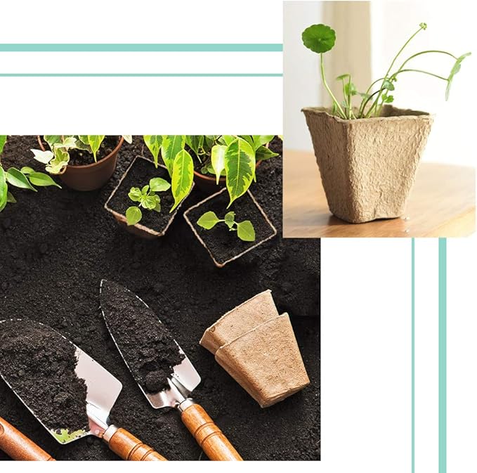 JOYSEUS 3.25" Seed Starter Pots, Organic Planting Peat Pots for Indoor Garden Seedling, 30 Pcs 100% Eco-Friendly and Biodegradable for Seed Germination