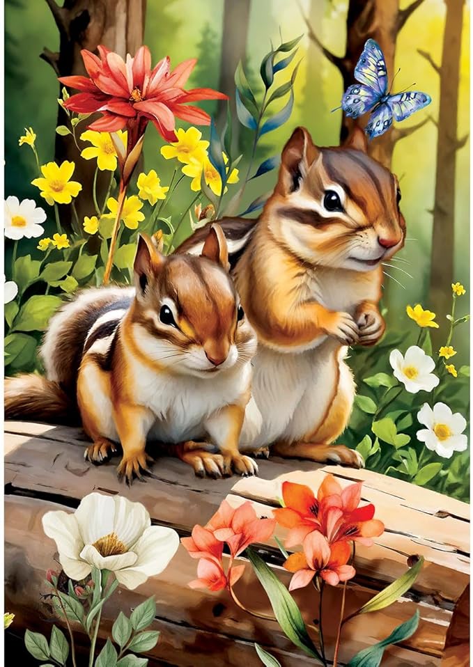 Briarwood Lane Chipmunks House Flag