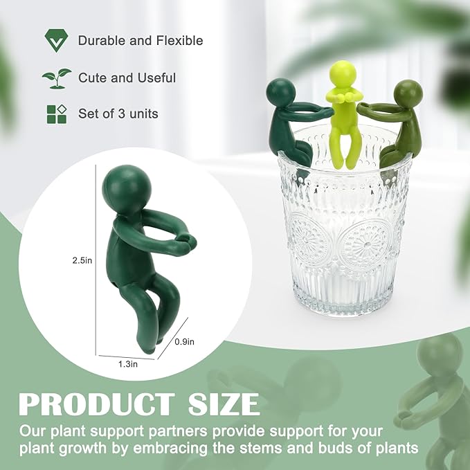 Plant Propagation Friends, Leaf Buddy Plant Support for Sprouts, Stems, Shoots and Cuttings, Growth Tool for a Plant Propagation Station Indoor Garden Funny Gift for Plant Lover (3, Yellow)