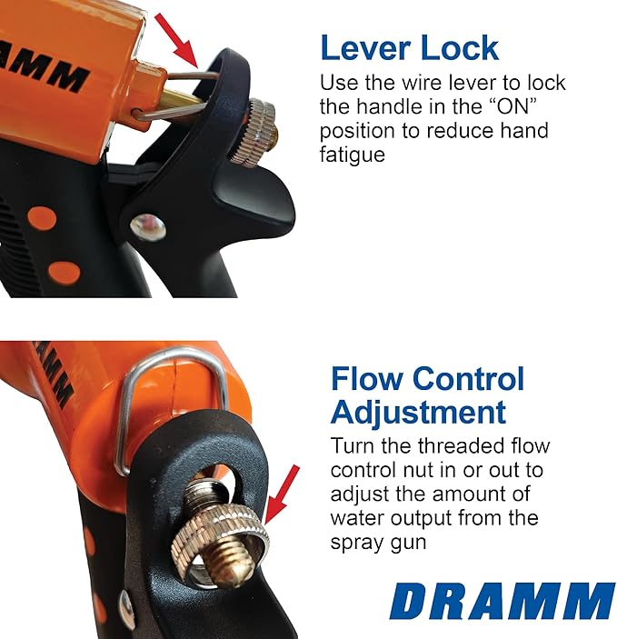 Dramm Revolver Heavy Duty Metal Garden Hose Nozzle – 9 Spray Patterns, High Pressure Jet, Thumb-Control Flow, Ergonomic Grip – Berry