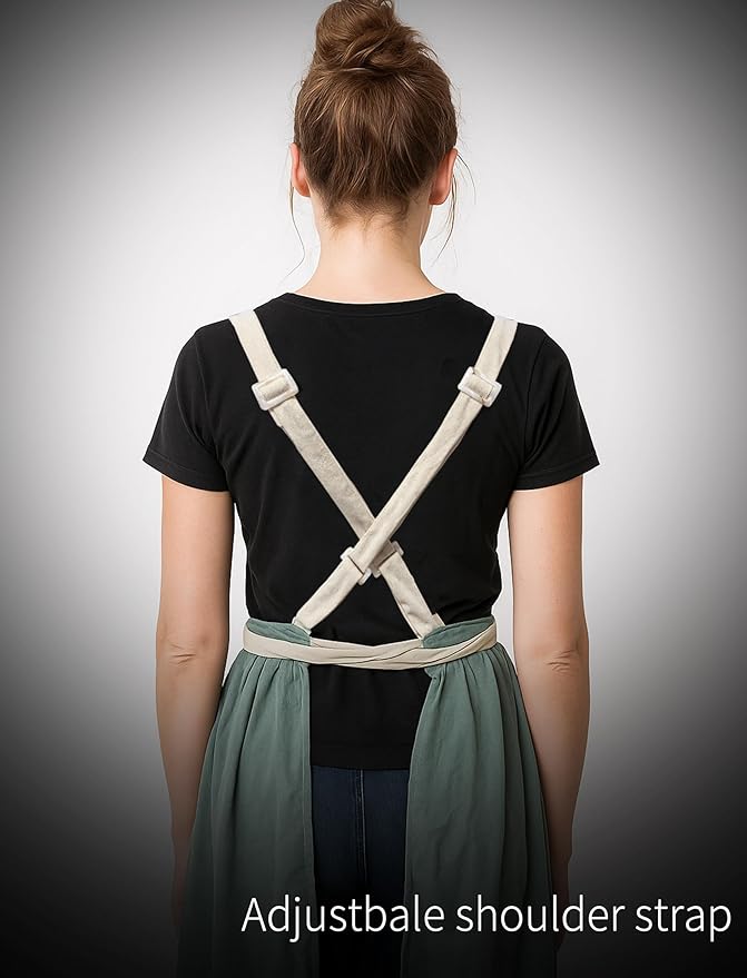 Vintage Pinafore Apron Dress for Women with Pockets Cute Floral Chef Aprons for Kitchen Cooking Baking Gardening