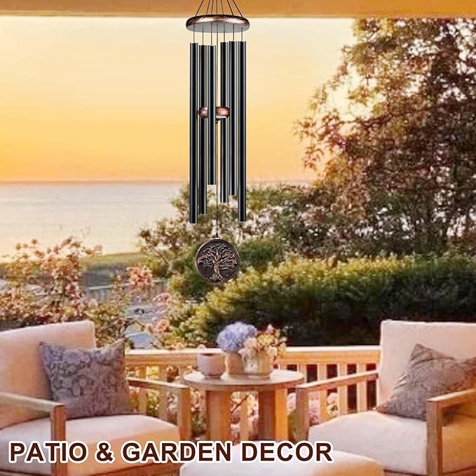 Large Wind Chimes for Outside, 48" Vintage Tree of Life Deep Tone Wind Chime Outdoor Clearance with Heavy Tubes, Patio Porch Garden Decoration, Memorial Gifts for Women Men Mom