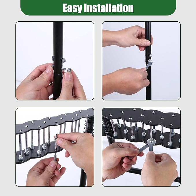 Manual Lawn Aerators with 14 Iron Spikes, Lawn Aerator Tool, Spring-Loaded Design Lawn Air Aerator Tool, Metal Manual Push Aerator, Lawn Tool for Loosening Soil Aerating Patio, Yard