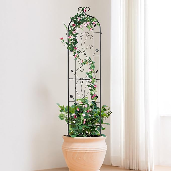 VEVOR 60 x 15 in, Rustproof Metal Garden Flower Trellis, Outdoor Climbing Rose & Cucumber Support, Decorative Tall Clematis Trellis for Courtyards & Lawns