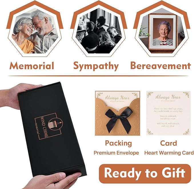 Memorial Gifts for Loss of Brother, 32" Memorial Wind Chimes for Loss of Brother Sympathy Gifts, Remembrance/Bereavement Gifts for Loss of Brother, Windchimes in Memory of Brother