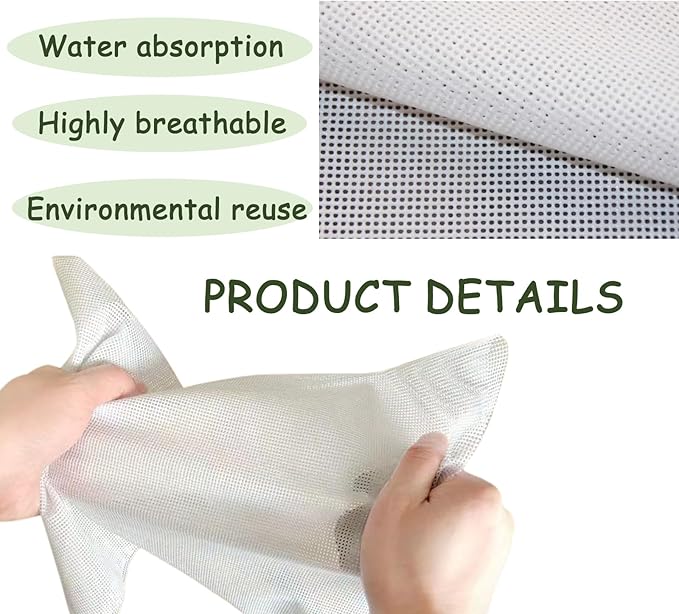 4 Pcs Seed Sprouting Mesh, 11 * 8.28 Inches Silicone Seed Sprouting Tray Mesh Mat, Hydroponic Growing Mats for Microgreens Growing Kit