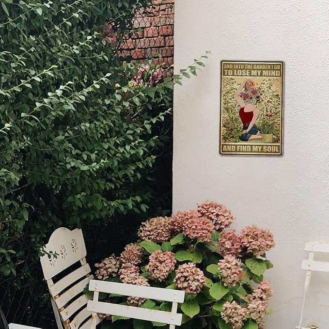 Garden Sign Vintage Metal Tin Sign And Into The Garden I Go To Lose My Mind And Find My Soul Sign Hippie Wall Decor Girl Cottage Core Room Decor
