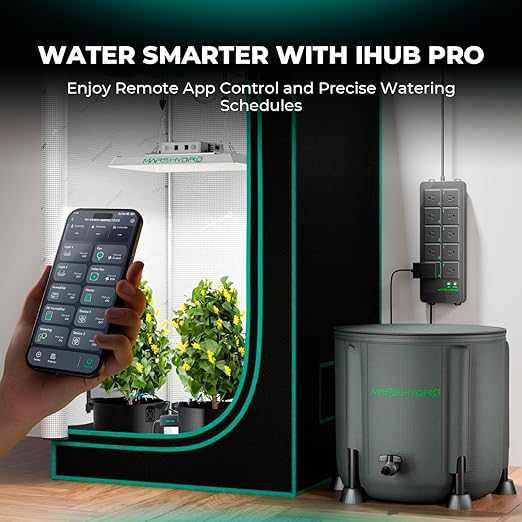 MARS HYDRO Auto Drip Irrigation Kits with 13 Gallon Foldable Bucket, 24W Upgraded Water Pump, 8 Drip Emitters, Garden Watering System for Grow Tent Indoor, Lawn, Greenhouse, Yard