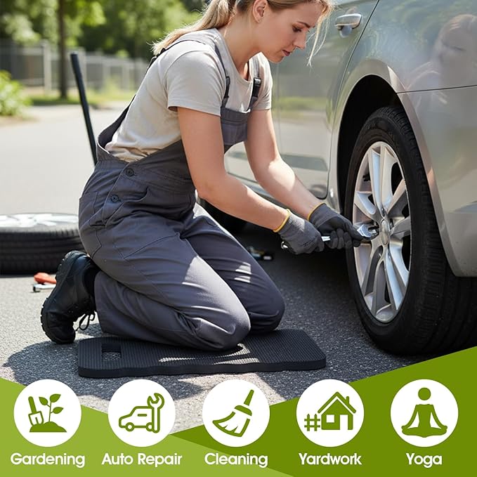 6 PCS Gardening Kneeling Pad, Thick Knee Mat Waterproof Foam Knee Pads Kneeler Mat for Long Gardening Hours,Cleaning, Yoga, Praying, Exercise 16'' x7''x 1'' Black