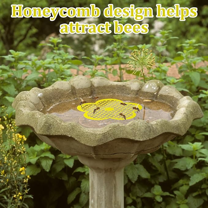 8 Pack Bee Watering Station, Flowers Shape Bee Waterer, Butterfly Watering Station, Floating Bees Island for Feeding Thirsty Pollinators Outdoors (Yellow)