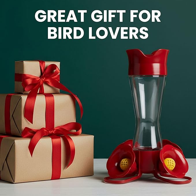 Perky-Pet 203CPBN-2 Glass Hummingbird Feeders for Outdoors with Perches,Ant Moat,Bee Guards -,2 Count (Pack of 2)