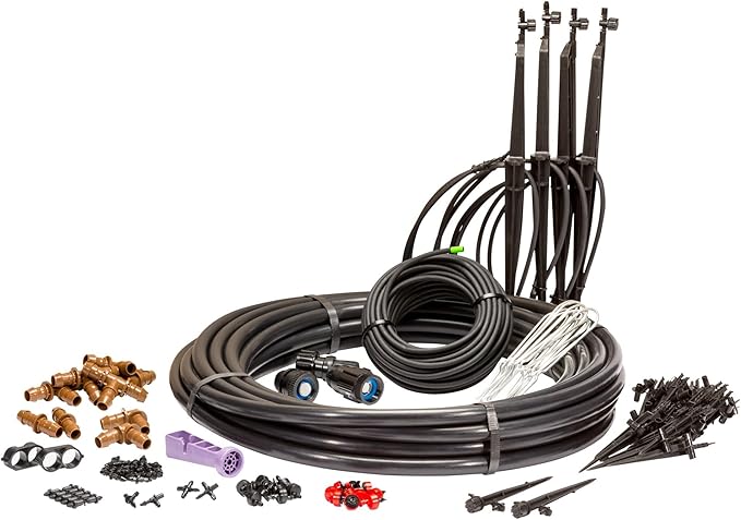 Rain Bird LNDDRIPKIT Drip Irrigation Landscape/Garden Watering Kit with Drippers, Micro-Bubblers, Micro-Sprays