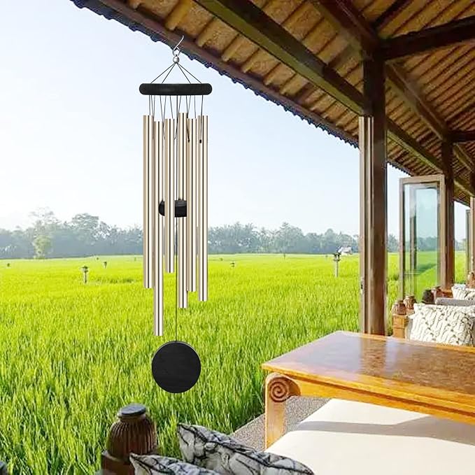 Memorial Wind Chimes Outdoor with 6 Aluminum Alloy Tubes and Hook, Wind Chimes for Home Decor Garden Patio Outdoor