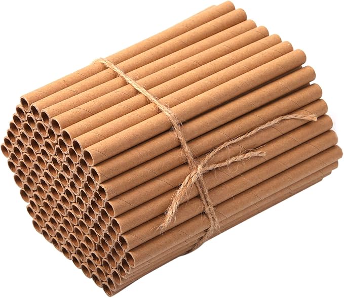 URATOT 120 Pieces Mason Bee Tubes 6 Inches Outdoor Bee Cardboard Tubes Beekeeper Replacement Nesting Refill Tubes for Mason Bee Houses, Bee Hotels