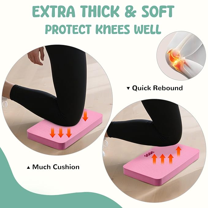 Baby Bath Kneeler, Extra Thick Kneeling Pad for Bathing Babies, Soft Foam Cushioning for Knee, 1.5" Thick Non-Slip, Fast-Drying,Gardening, Bathing Baby, Workout Supplies-Pink