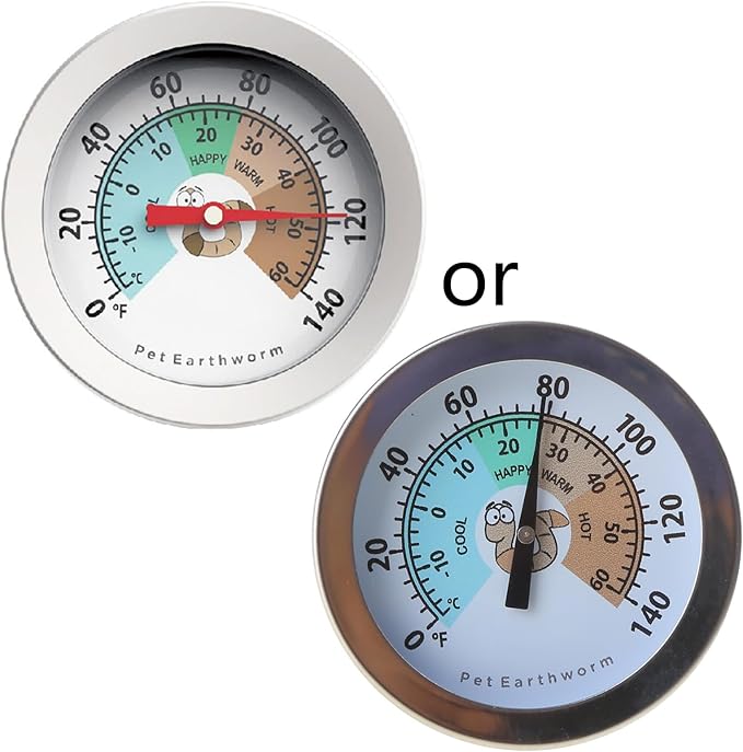 Soil Thermometer, 20Inch Stem, Waterproof, for Seeding and Transplanting Garden Temperature Measurement 10~76°C, Earthworm regular st