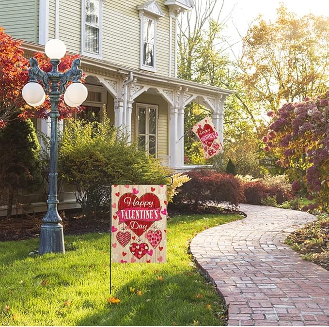 Valentine Garden Flag St Patricks Day Garden Flag Easter Garden Flags 3 Pack Outdoor Decorations for Seasonal Home Yard Spring